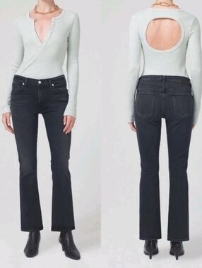 ❤ CITIZENS OF HUMANITY EMANNUELLE SLIM BOOT BOOTCUT JEANS, BLACK INK, 6 (28)